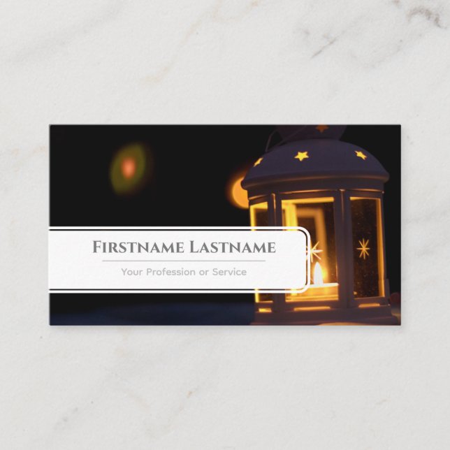 Shiny candle light for professional Event Managers Business Card (Front)
