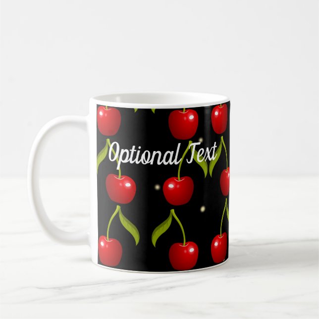 Shiny Cherries Pattern Coffee Mug (Left)