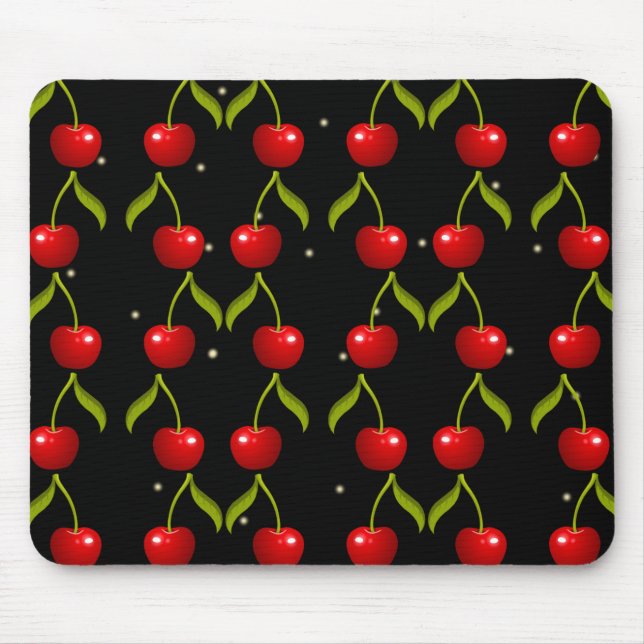 Shiny Cherries Pattern Mouse Pad (Front)