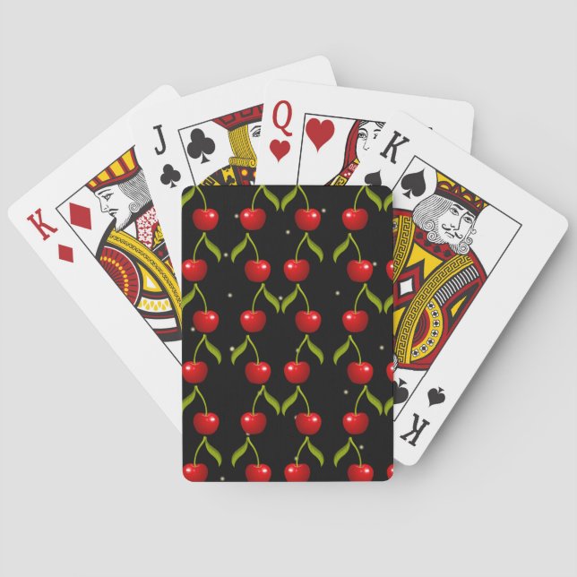 Shiny Cherries Pattern Playing Cards (Back)