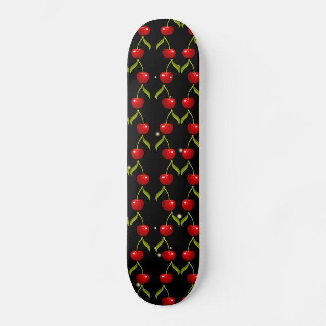 Shiny Cherries Pattern Skateboard (Front)