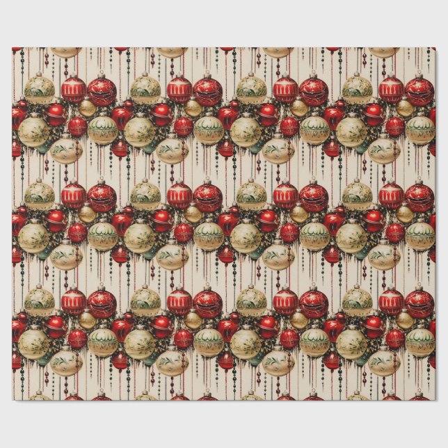 Shiny Christmas Baubles 4 Wrapping Paper (Seam)