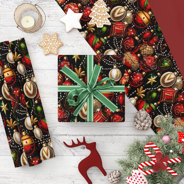 Shiny Christmas Baubles Wrapping Paper (Creator Uploaded)