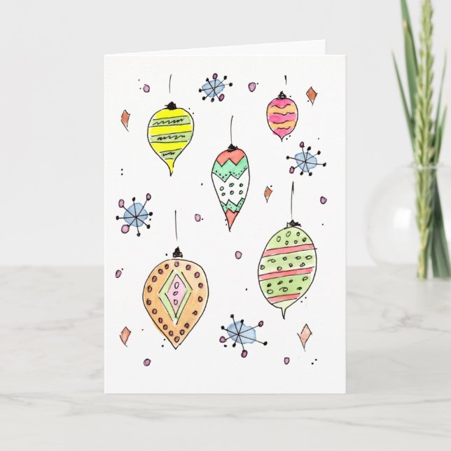 Shiny! Christmas Ornaments Christmas Card (Front)