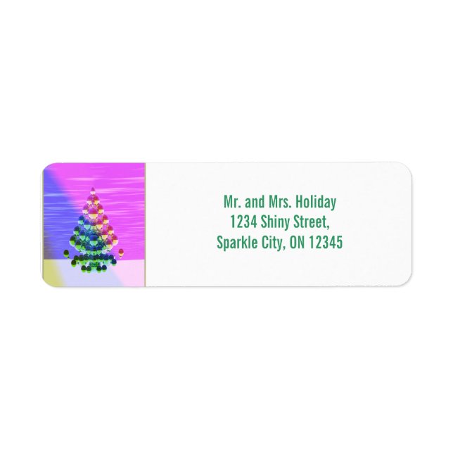 Shiny Christmas Tree Return Address Label (Front)
