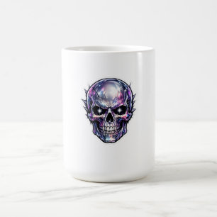 Shiny Chrome Skull - Dark Glow Design Coffee Mug