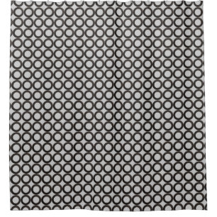 Shiny Classy Black Circles Pattern on any Colour Shower Curtain