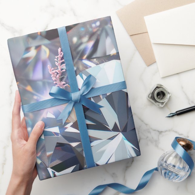Shiny Clear Diamonds  Wrapping Paper (Gifting)