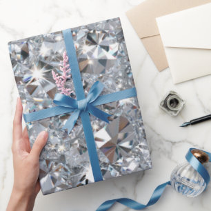 Shiny Clear Diamonds Wrapping Paper