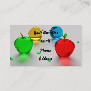 Shiny Colourful Glass Fruit Apples Business Card
