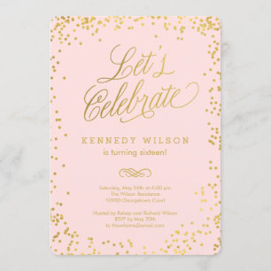 Shiny Confetti Editable Colour Party Invitation
