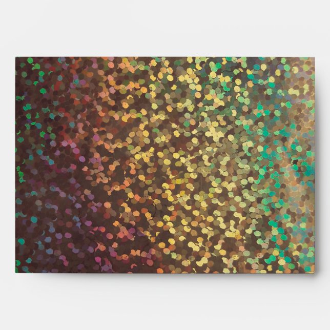 Shiny, confetti  , multicolored envelope (Front)