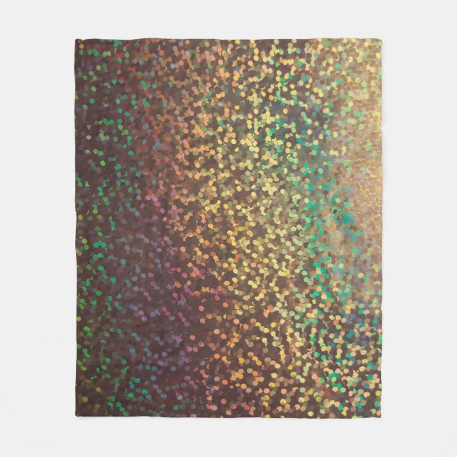 Shiny, confetti  , multicolored fleece blanket (Front)