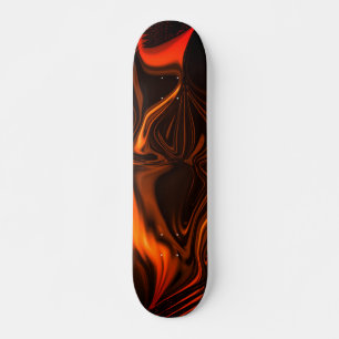 Shiny coral curved undulations over dark fund skateboard