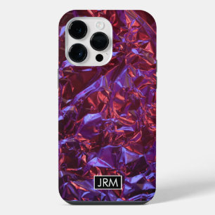 Shiny Crumpled Foil Iridescent Wrap Custom Bronze iPhone 14 Pro Max Case