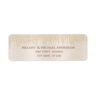 Shiny dazzle gold elegant holiday return address label