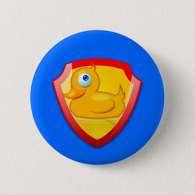 Shiny Defender Duck 6 Cm Round Badge (Front)