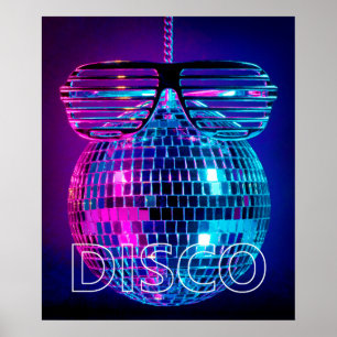 Shiny disco ball poster