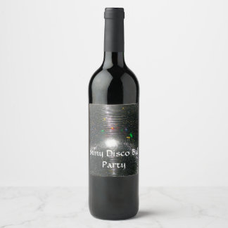 Shiny Disco Ball Wine Label