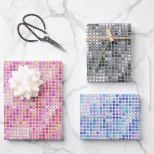 Shiny Disco Dots Wrapping Paper Sheet