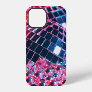 Shiny disco party background with mirror balls ref iPhone 12 case