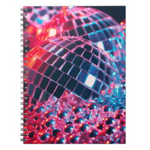 Shiny disco party background with mirror balls ref notebook