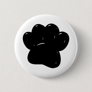 Shiny Dog Paw Print Drawing 6 Cm Round Badge