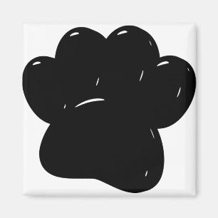 Shiny Dog Paw Print Drawing Magnet