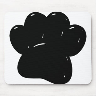 Shiny Dog Paw Print Drawing Mouse Pad