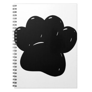 Shiny Dog Paw Print Drawing Notebook