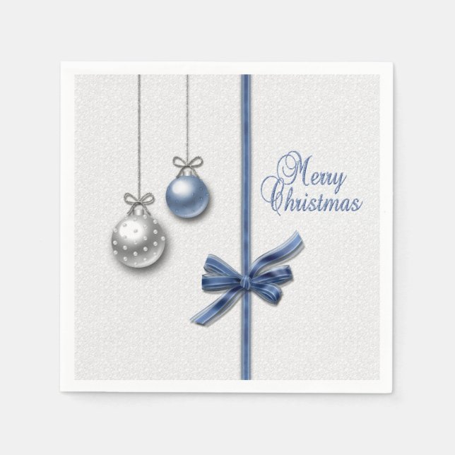 Shiny Elegant Christmas Balls Napkin (Front)