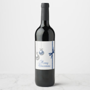 Shiny Elegant Christmas Balls Wine Label
