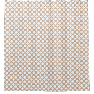 Shiny Elegant Circles Latte Brown on any Colour Shower Curtain