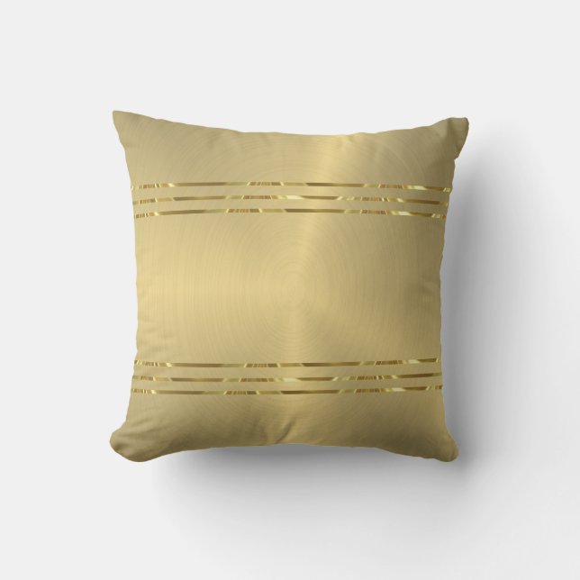 Shiny faux gold metallic look background cushion (Front)