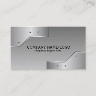 Shiny Faux Metallic Embossed Look Business Card