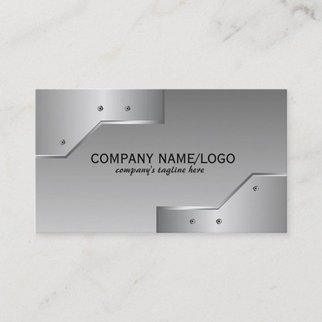 Shiny Faux Metallic Embossed Look  Business Card (Front)