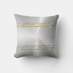 Shiny faux silver and gold metallic background cushion
