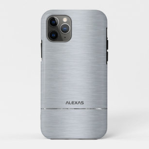 Shiny faux silver brushed aluminium metallic look Case-Mate iPhone case
