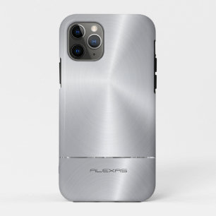 Shiny faux silver metallic look iPhone 11 pro case