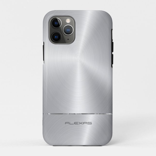 Shiny faux silver metallic look Case-Mate iPhone case (Back)
