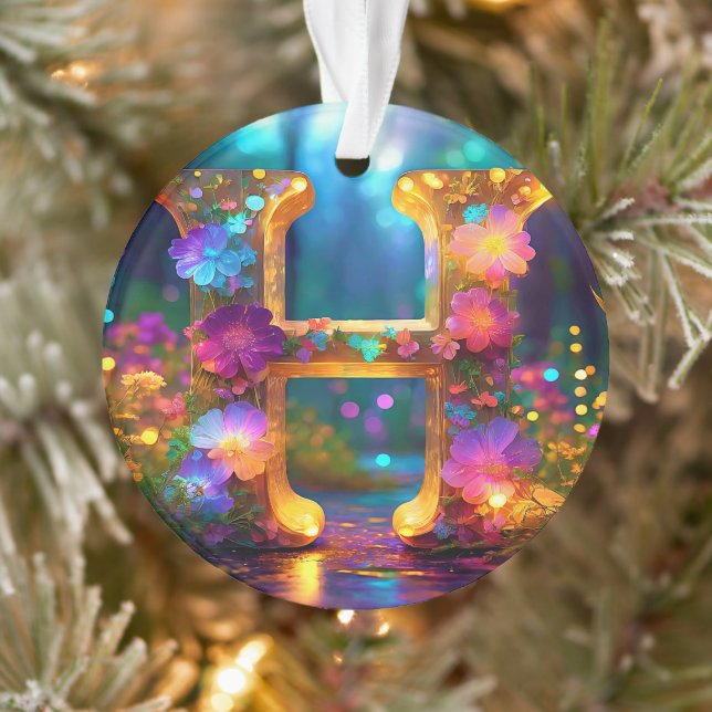 Shiny floral letter H Ornament (Tree)