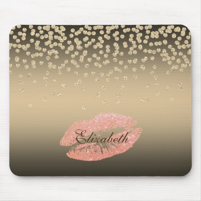Shiny Foil Confetty Or Diamond ,Lips-Personalised Mouse Pad (Front)