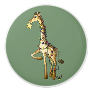 Shiny Giraffe Ceramic Knob