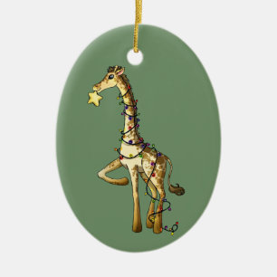 Shiny Giraffe Ceramic Ornament