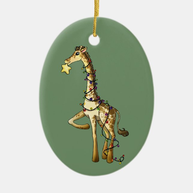 Shiny Giraffe Ceramic Ornament (Front)