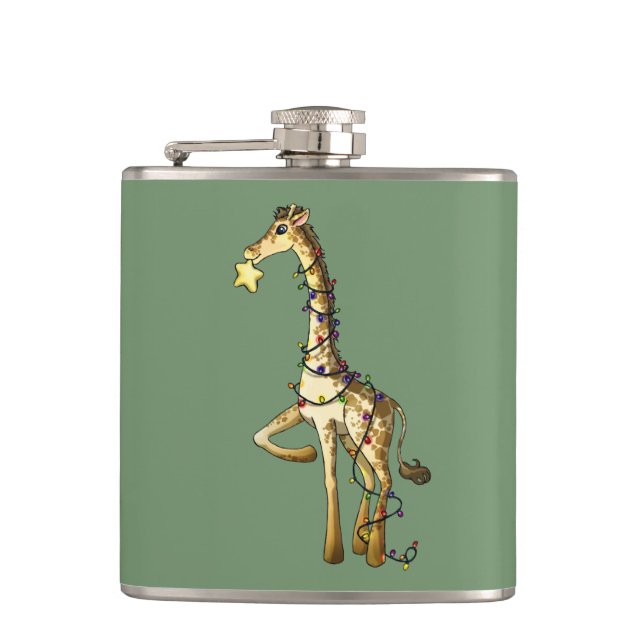 Shiny Giraffe Hip Flask (Front)