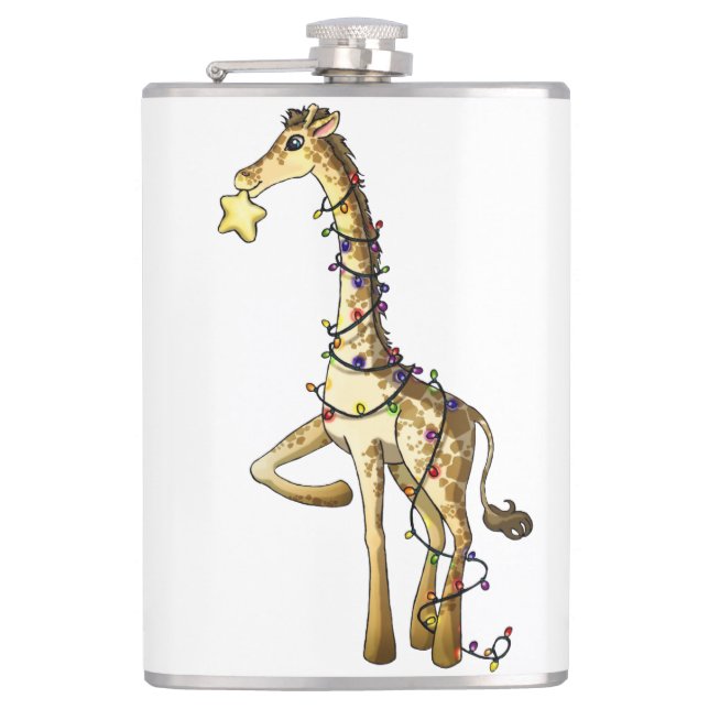 Shiny Giraffe Hip Flask (Front)