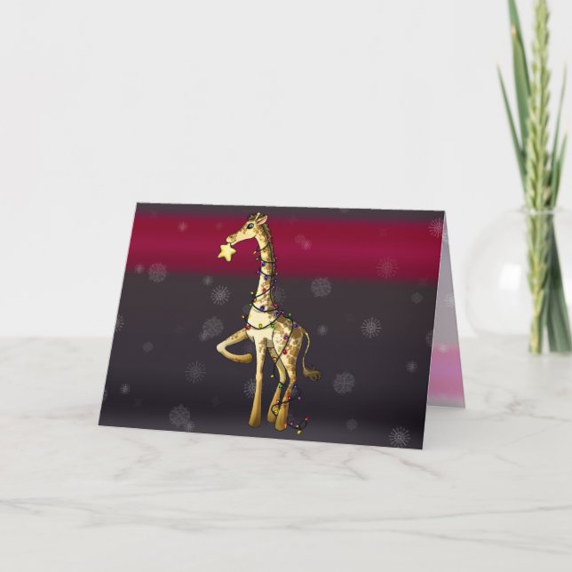 Shiny Giraffe Holiday Card (Front)