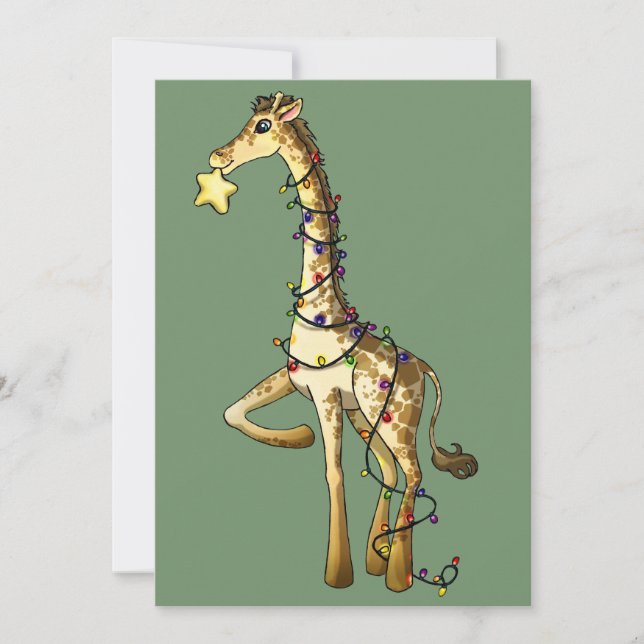 Shiny Giraffe Holiday Card (Front)
