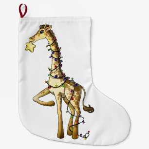 Shiny Giraffe Large Christmas Stocking